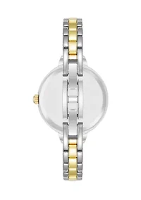 Two-Tone Alloy Metal Bangle Watch
