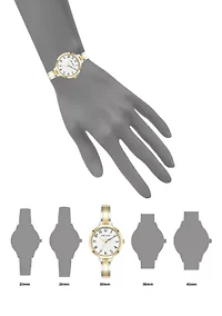 Two-Tone Alloy Metal Bangle Watch