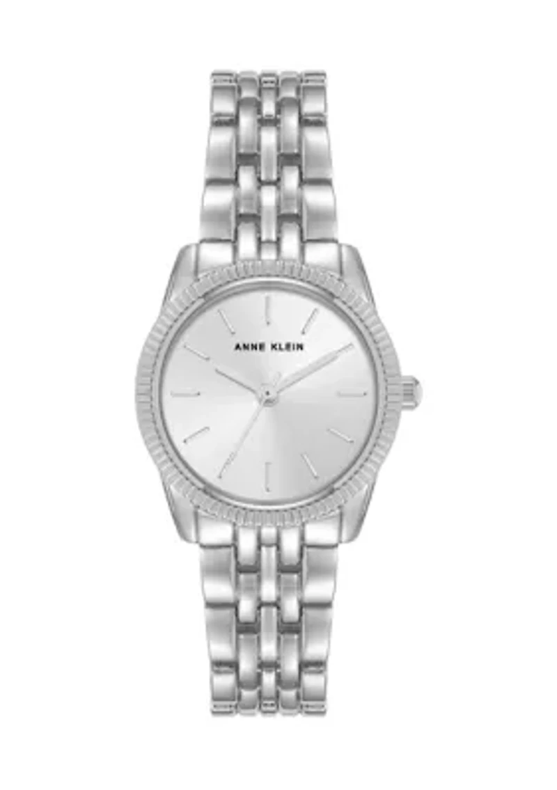 Women's Quartz Round Silver-Tone Alloy Metal Bracelet Watch