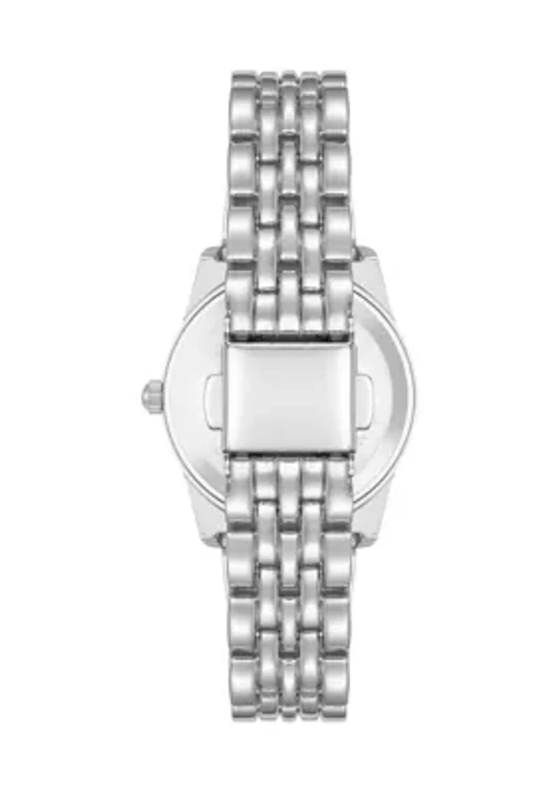 Women's Quartz Round Silver-Tone Alloy Metal Bracelet Watch