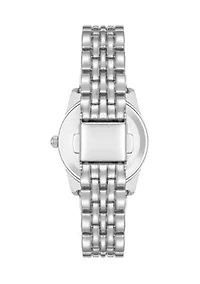  Women's Quartz Round Silver-Tone Alloy Metal Bracelet Watch