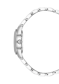  Women's Quartz Round Silver-Tone Alloy Metal Bracelet Watch