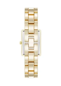 Rectangular Enamel and Gold Tone Watch