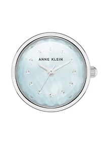Anne Klein Women's Quartz Aqua and Silver-Tone Metal Alloy Ring Watch, 20mm