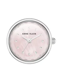 Anne Klein Women's Quartz Pink and Silver-Tone Metal Alloy Ring Watch, 20mm