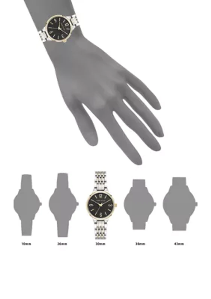 Women's Quartz Jet Round Two-Tone Bracelet Watch