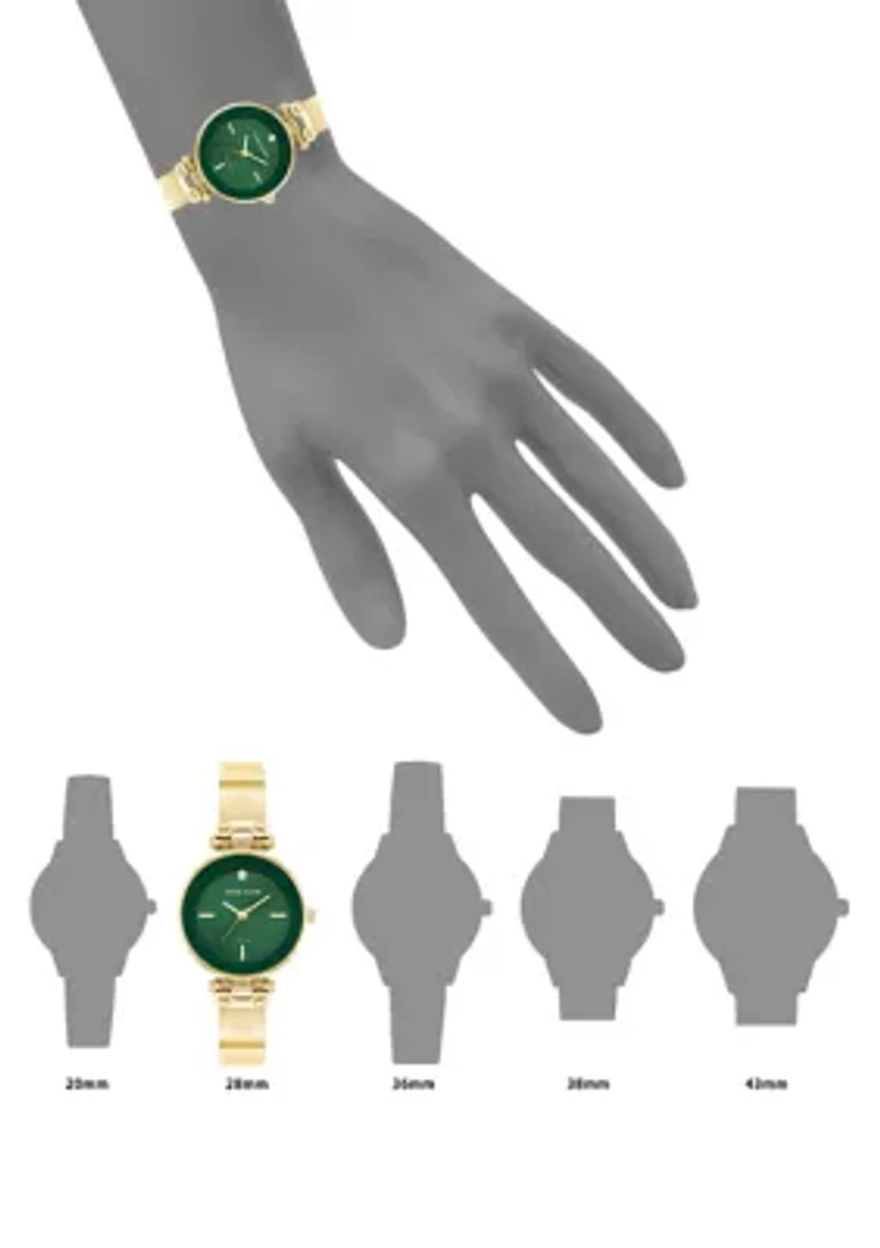 Diamond Accented Gold Tone Bangle Watch