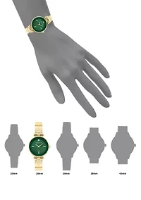 Diamond Accented Gold Tone Bangle Watch