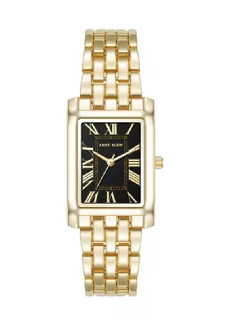 Women's Quartz Rectangular Gold Tone Bracelet Watch