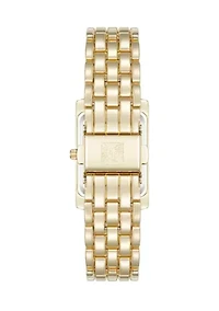  Women's Quartz Rectangular Gold Tone Bracelet Watch