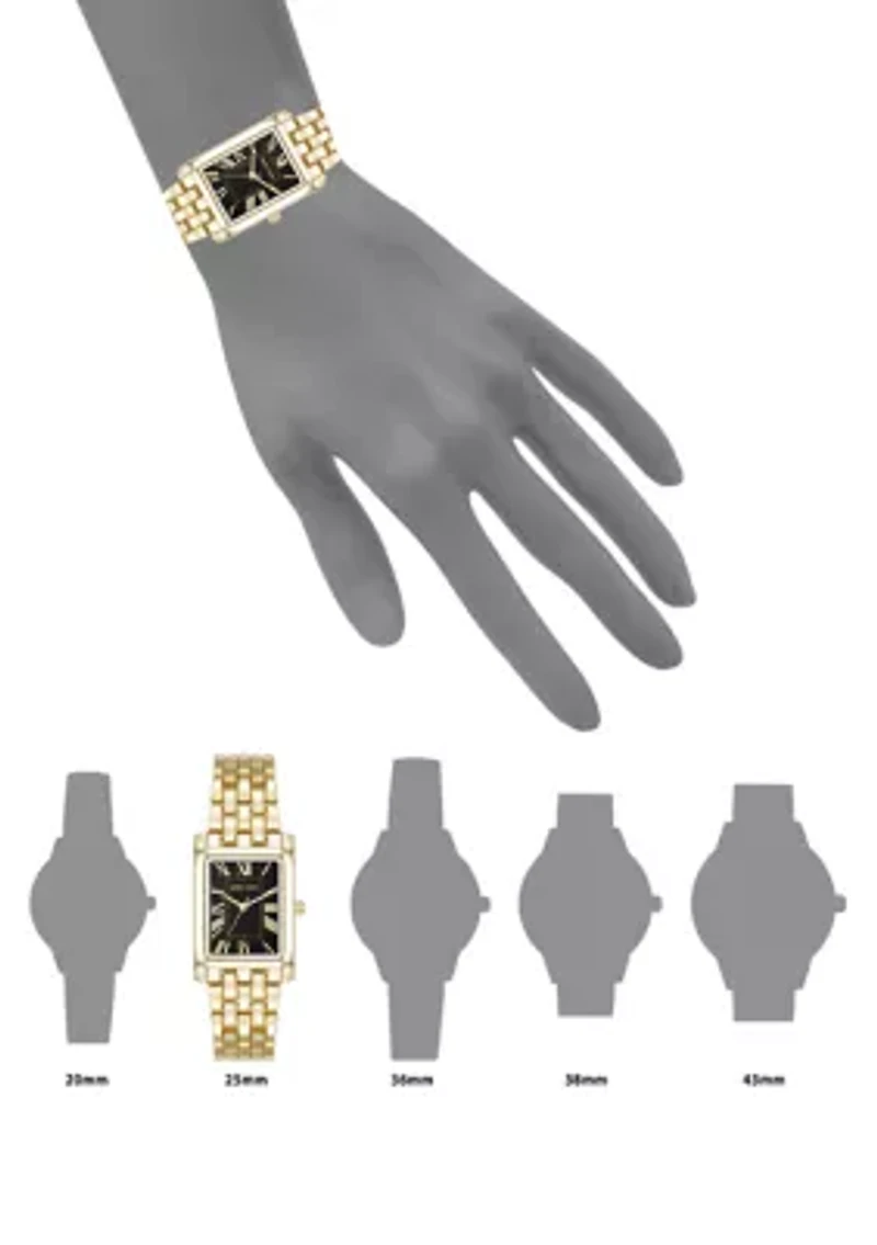 Women's Quartz Rectangular Gold Tone Bracelet Watch