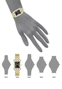  Women's Quartz Rectangular Gold Tone Bracelet Watch