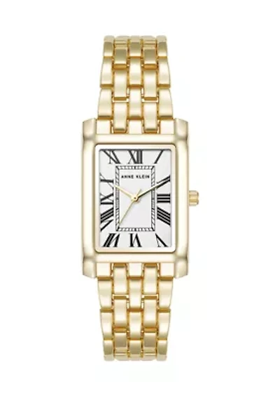 Women's Quartz Rectangular Gold Tone Bracelet Watch