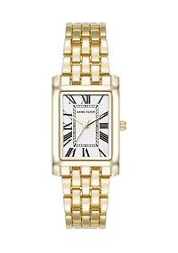 Women's Quartz Rectangular Gold Tone Bracelet Watch