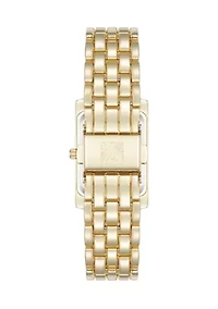 Women's Quartz Rectangular Gold Tone Bracelet Watch