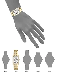 Women's Quartz Rectangular Gold Tone Bracelet Watch