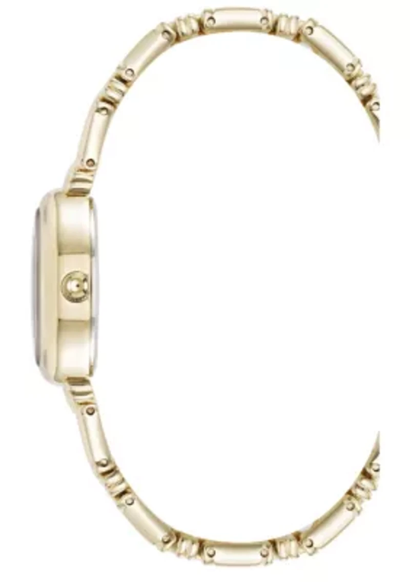 Anne Klein Women's Enduring Oval Gold-Tone Metal Alloy Bracelet Watch, 20mm