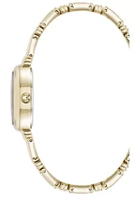 Anne Klein Women's Enduring Oval Gold-Tone Metal Alloy Bracelet Watch, 20mm