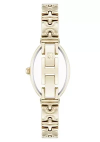 Anne Klein Women's Enduring Oval Gold-Tone Metal Alloy Bracelet Watch, 20mm