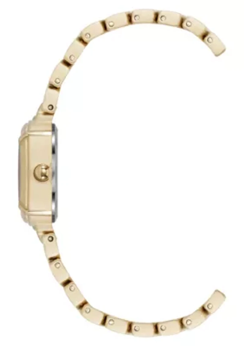 Anne Klein Women's Modern Easy To Read Dial Gold-Tone Metal Alloy Bracelet Watch Set, 22mm