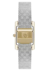 Anne Klein Women's Quartz Petite Diamond Dial Two-Tone Stainless Steel Mesh Watch, 20mm