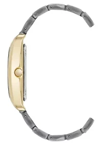 Anne Klein Women's Quartz Delicate Rectangular Gray Acetate Bracelet Watch, 26mm