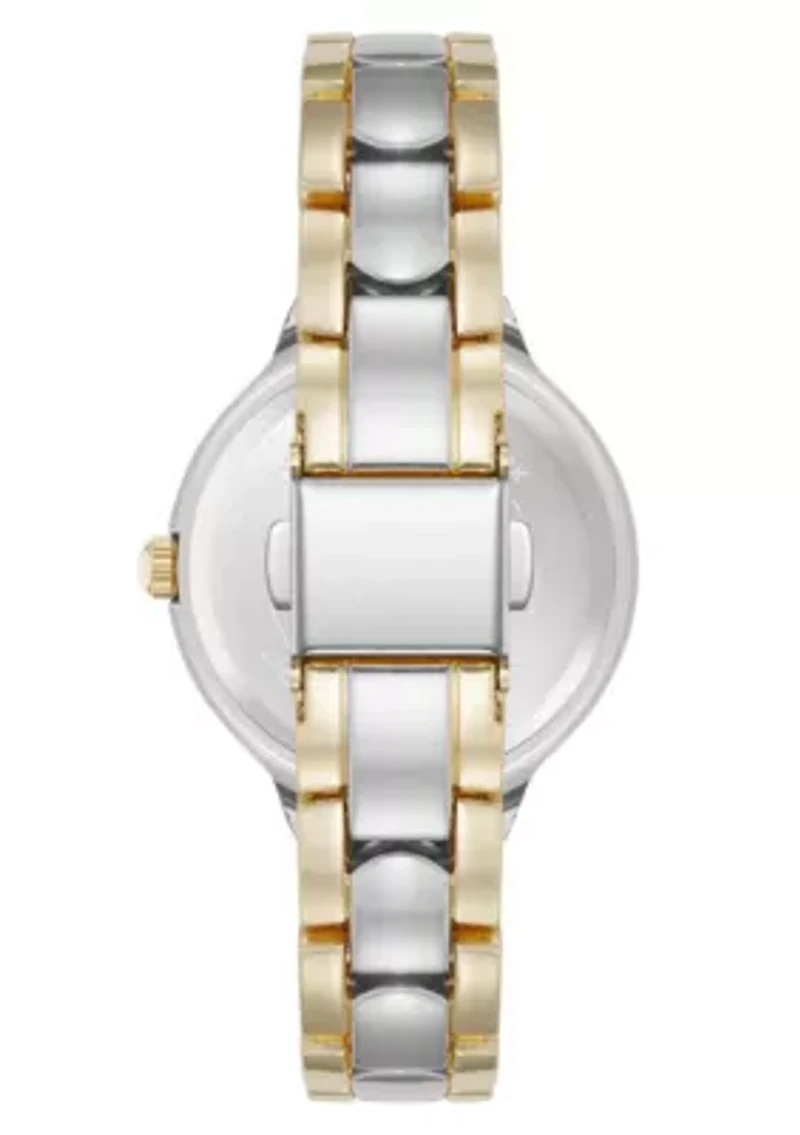 Anne Klein Women's Quartz Delicate Crystal Accented Dial Two-Tone Alloy Metal Watch, 28mm