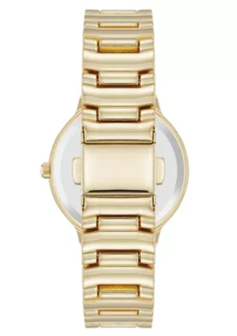 Anne Klein Women's Quartz Essential Round Gold-Tone Metal Alloy and Champagne Dial Watch, 32mm