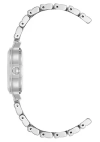 Anne Klein Women's Quartz Essential Round Silver-Tone Metal Alloy and Light Blue Dial Watch, 32mm