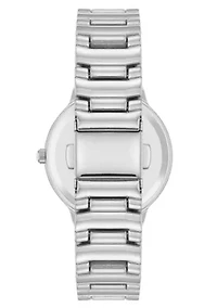 Anne Klein Women's Quartz Essential Round Silver-Tone Metal Alloy and Light Blue Dial Watch, 32mm