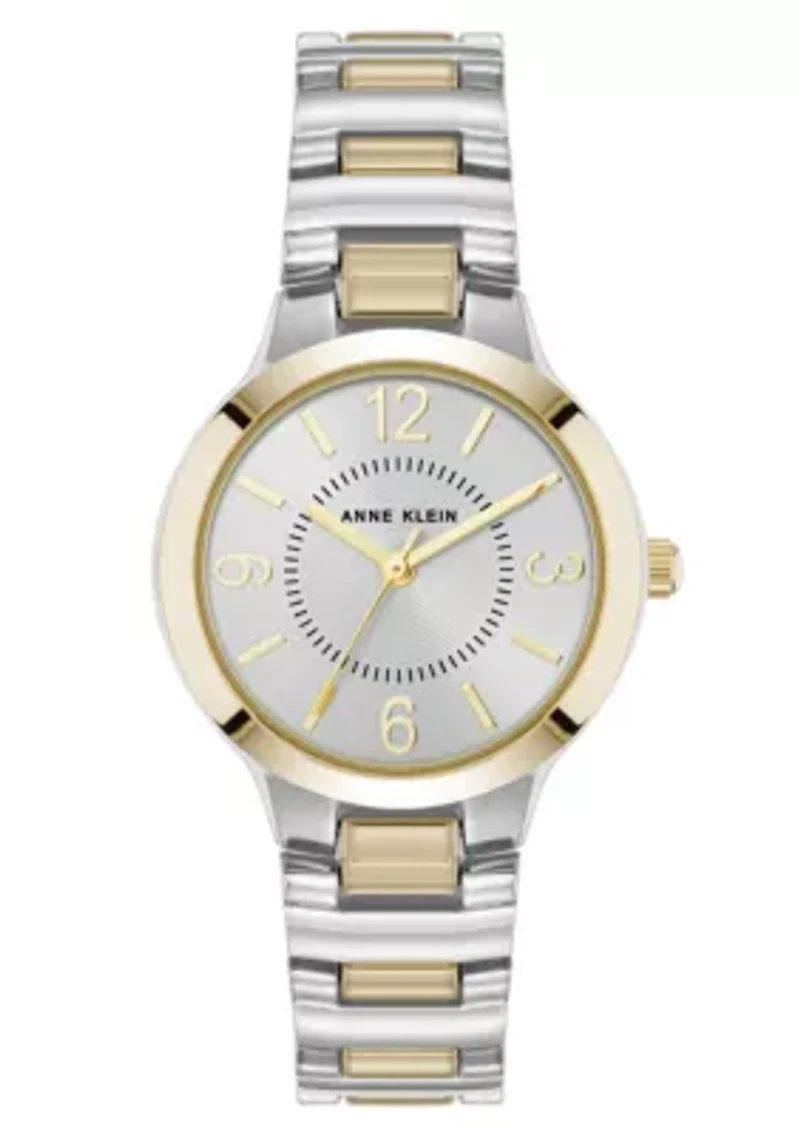 Anne Klein Women's Quartz Essential Round Two-Tone Metal Alloy Watch, 32mm