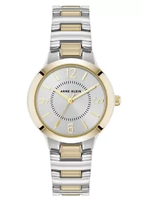 Anne Klein Women's Quartz Essential Round Two-Tone Metal Alloy Watch, 32mm