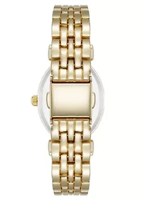 Anne Klein Women's Quartz Oval Roman Numeral Gold-Tone Metal Alloy and Black Dial Watch, 25mm