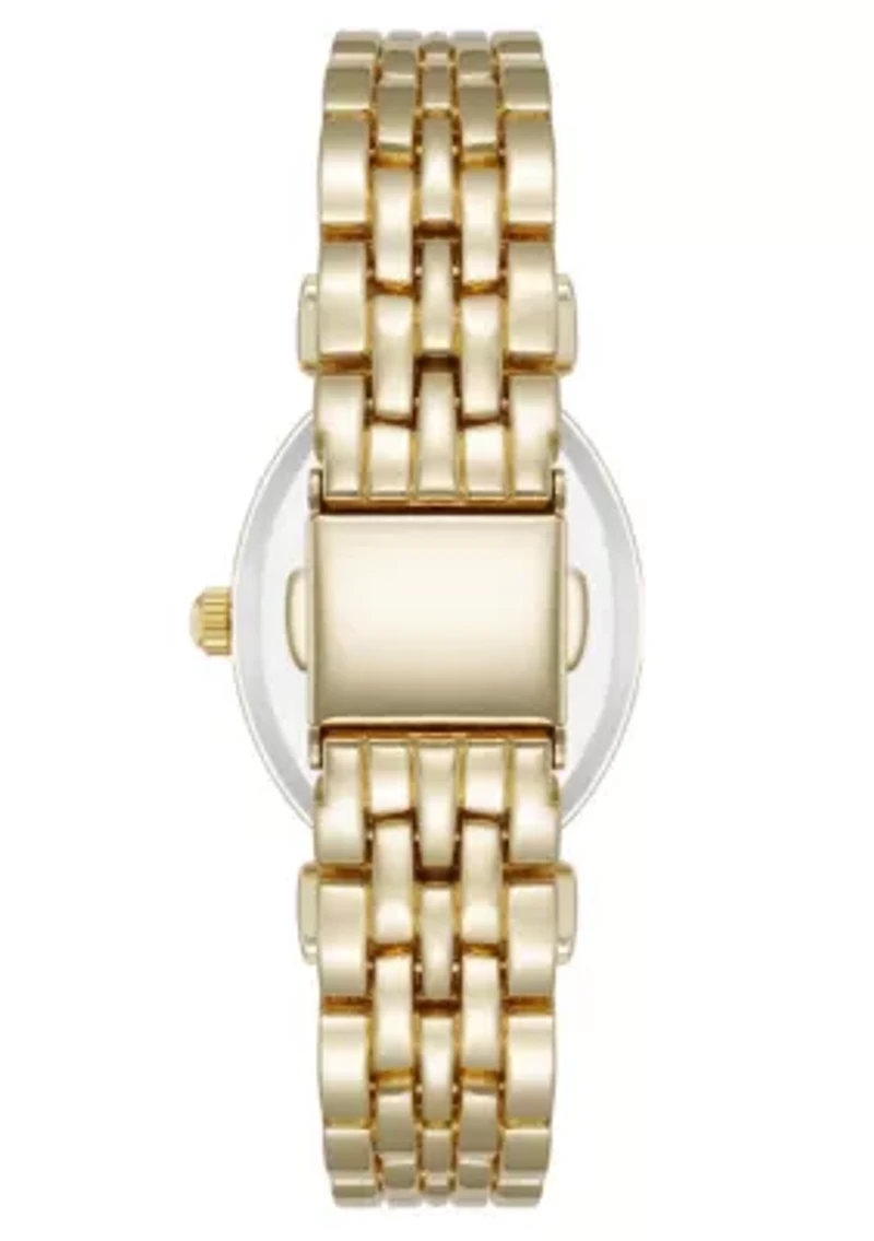 Anne Klein Women's Quartz Oval Roman Numeral Gold-Tone Metal Alloy and Champagne Dial Watch, 25mm