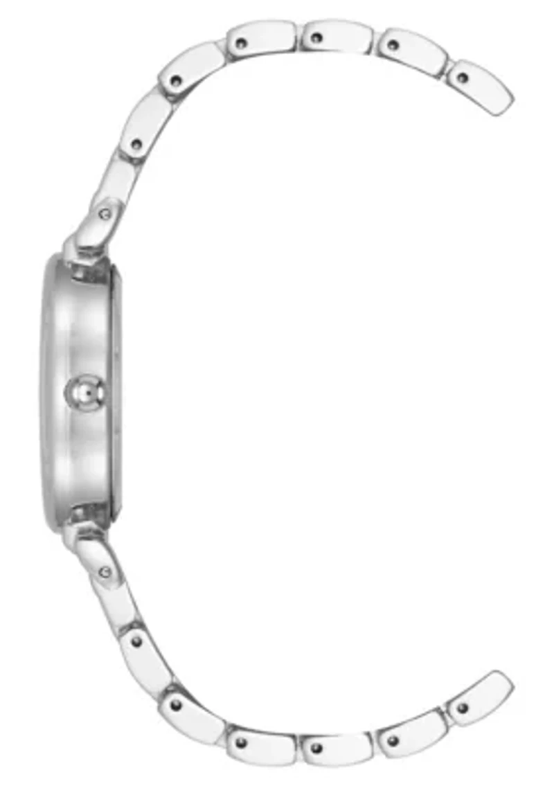 Anne Klein Women's Quartz Oval Roman Numeral Silver-Tone Metal Alloy Watch, 25mm