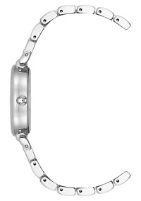 Anne Klein Women's Quartz Oval Roman Numeral Silver-Tone Metal Alloy Watch, 25mm