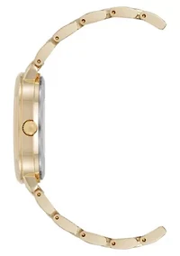 Anne Klein Women's Quartz Round Roman Numeral Gold-Tone Metal Alloy and Champagne Dial Watch, 32mm