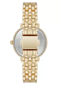 Anne Klein Women's Quartz Round Roman Numeral Gold-Tone Metal Alloy and Champagne Dial Watch, 32mm