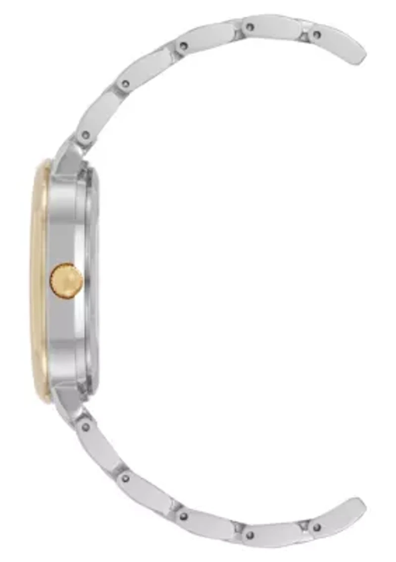 Anne Klein Women's Quartz Round Roman Numeral Two-Tone Metal Alloy Watch, 32mm