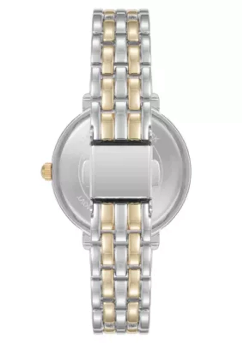 Anne Klein Women's Quartz Round Roman Numeral Two-Tone Metal Alloy Watch, 32mm