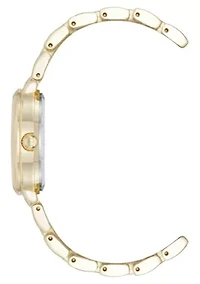 Anne Klein Women's Quartz Classy Gold-Tone Metal Alloy and Black Dial Watch, 30mm