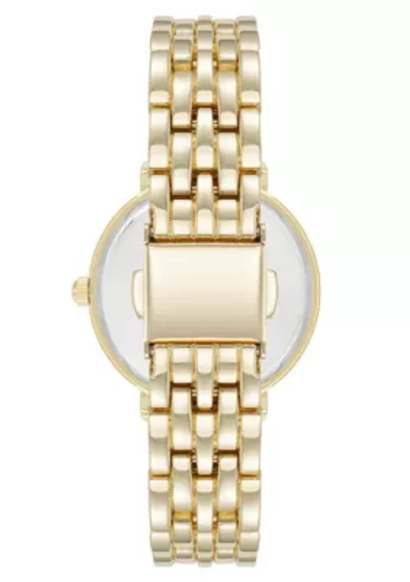 Anne Klein Women's Quartz Classy Gold-Tone Metal Alloy and Black Dial Watch, 30mm