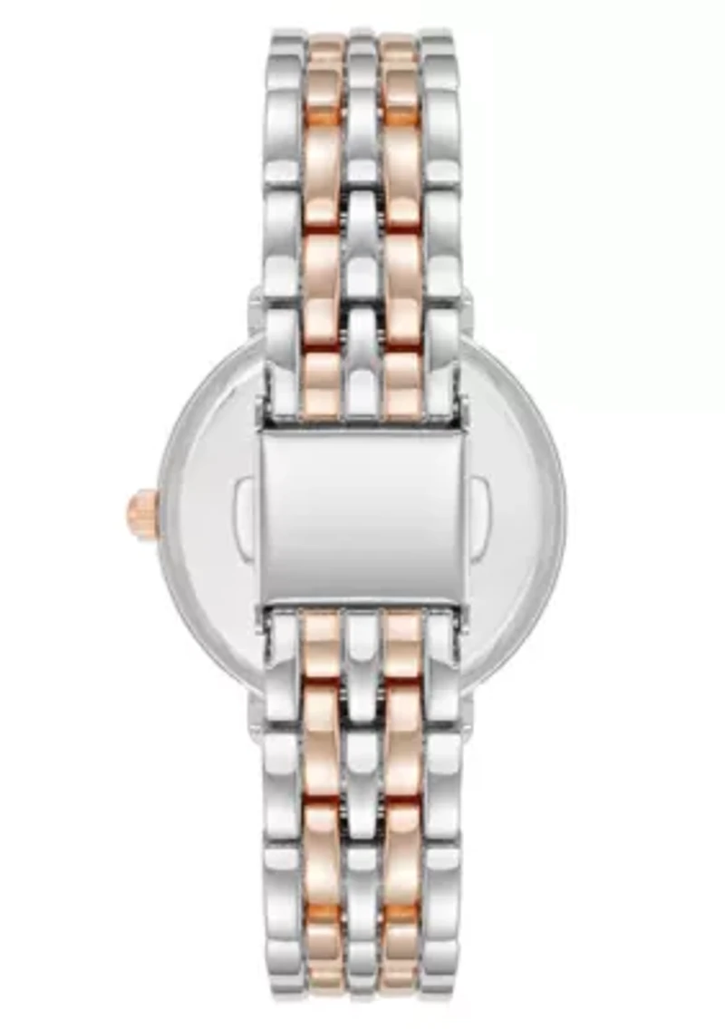 Anne Klein Women's Quartz Classy Silver-Tone and Rose Gold-Tone Metal Alloy Watch, 30mm