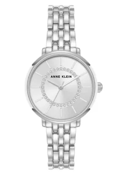 Anne Klein Women's Quartz Classy Silver-Tone Metal Alloy Watch, 30mm