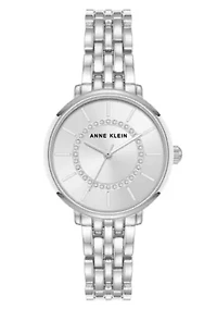 Anne Klein Women's Quartz Classy Silver-Tone Metal Alloy Watch, 30mm
