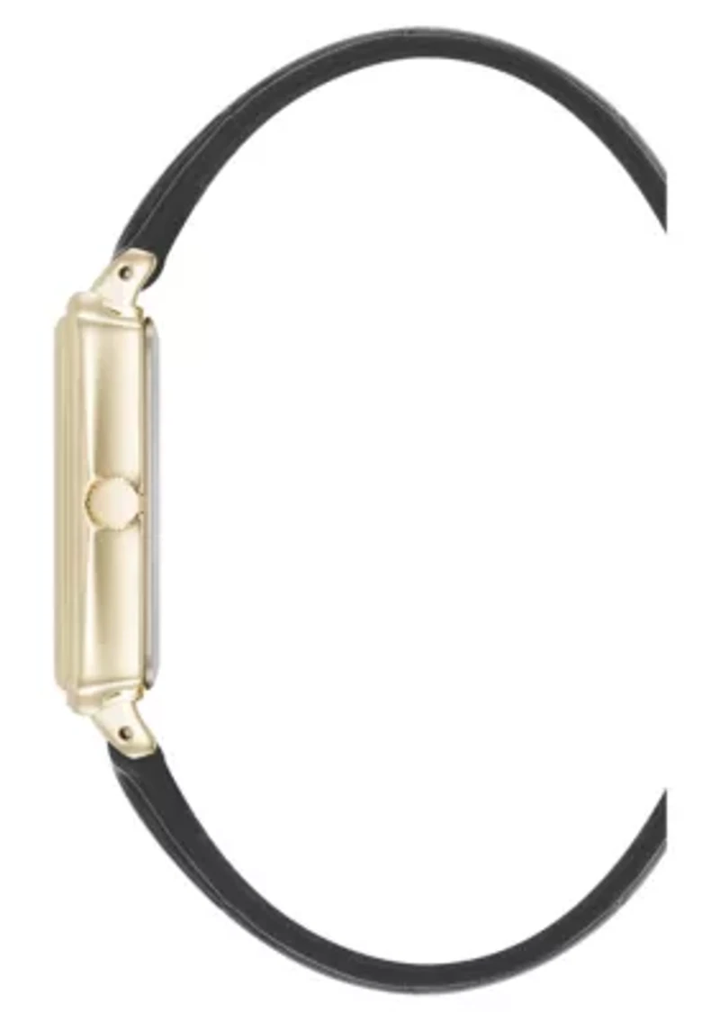 Anne Klein Women's Quartz Casual PU Leather and Gold-Tone Metal Alloy Watch