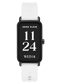 Anne Klein Women's Connect It Illume Smartwatch with Black Leather and White Silicone Bands