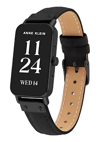 Anne Klein Women's Connect It Illume Smartwatch with Black Leather and White Silicone Bands