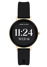 Anne Klein Women's Connect It Prism Smartwatch with Two-Tone Metal Alloy and Black Silicone Bands