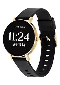 Anne Klein Women's Connect It Prism Smartwatch with Two-Tone Metal Alloy and Black Silicone Bands
